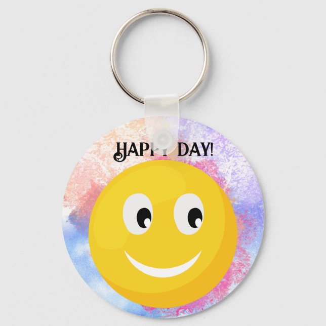 Happy Smiling Face  Key Ring (Front)