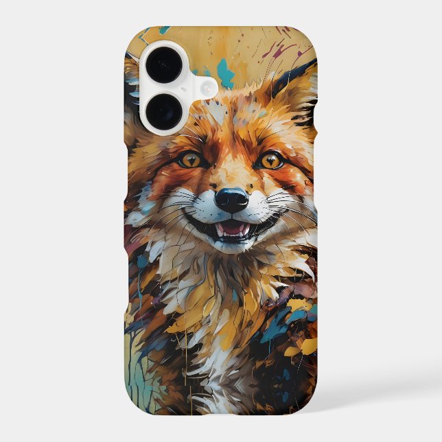 Happy Smiling Fox -paint splatter (Back)