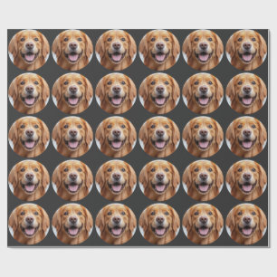 Happy Smiling Golden Retriever Wrapping Paper