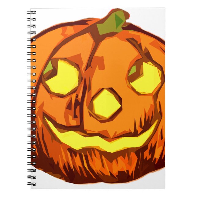 Happy Smiling Jack-o’-Lantern Pumpkin Notebook (Front)
