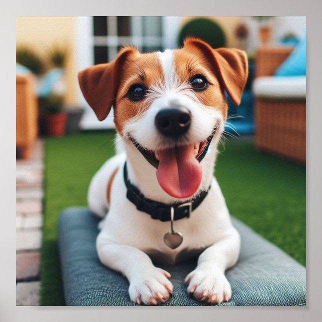 happy smiling Jack Russell Terrier Poster (Front)