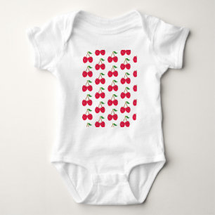 Happy Smiling Kawaii Cherry Fruit Baby Bodysuit