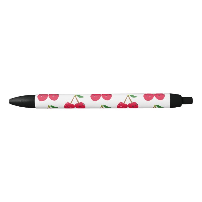Happy Smiling Kawaii Cherry Fruit Blue Ink Pen (Front)