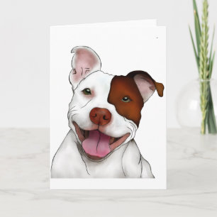 Happy Smiling Pitbull Card