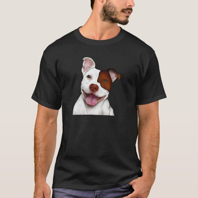 Happy Smiling Pitbull T-Shirt (Front)