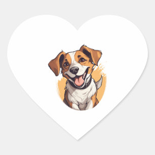 Happy smiling puppy Classic T-Shirt Heart Sticker