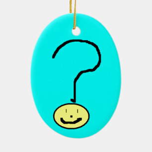 Happy Smiling Question Mark Emoji, Kids Art Ceramic Tree Decoration