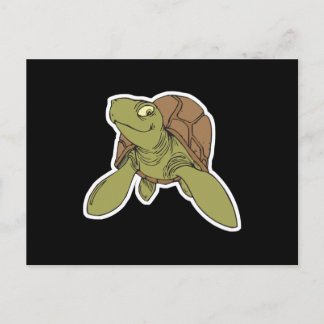 happy smiling sea turtle postcard