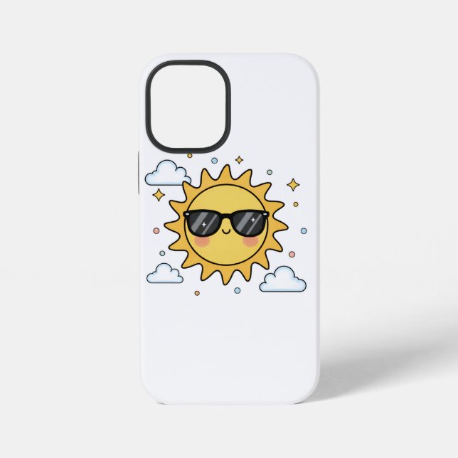 Happy Smiling Sun Cartoon - Minimalist Kawaii Suns iPhone Case (Back)