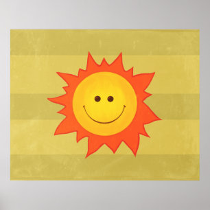 Happy Smiling Sun Poster