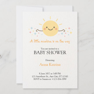 Happy Smiling Sun with Sparkling Magic Invitation