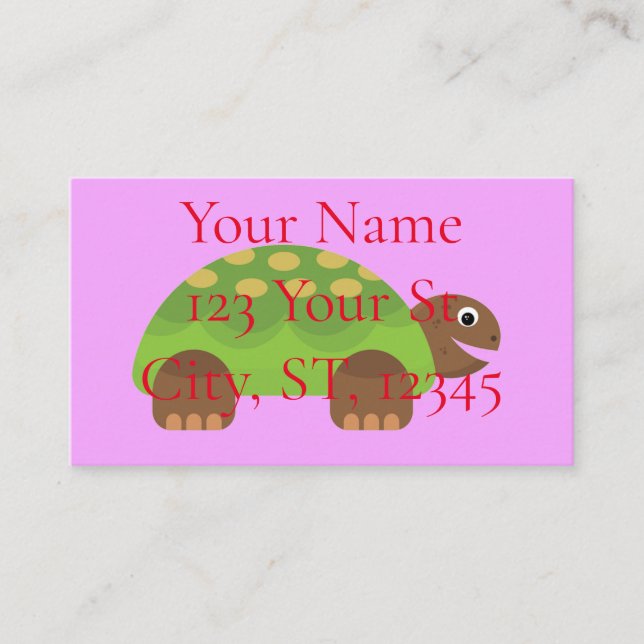 Happy Smiling Turtle Thunder_Cove Business Card (Front)