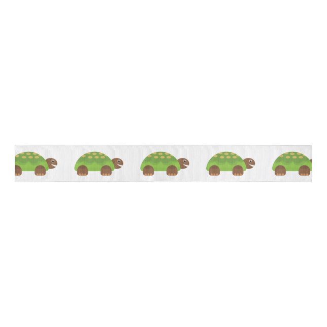 Happy Smiling Turtle Thunder_Cove Grosgrain Ribbon (Front)