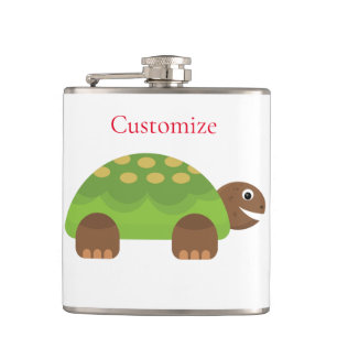 Happy Smiling Turtle Thunder_Cove Hip Flask
