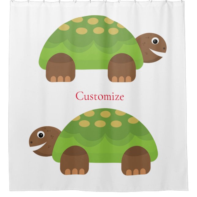 Happy Smiling Turtle Thunder_Cove Shower Curtain (Front)