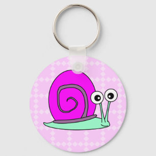 Happy Snail Cartoon Keychain - Pink