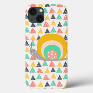 Happy Snail on Triangles iPhone 13 Case