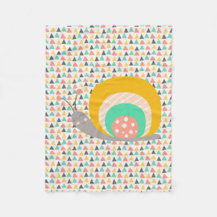Happy Snail on Triangles Fleece Blanket