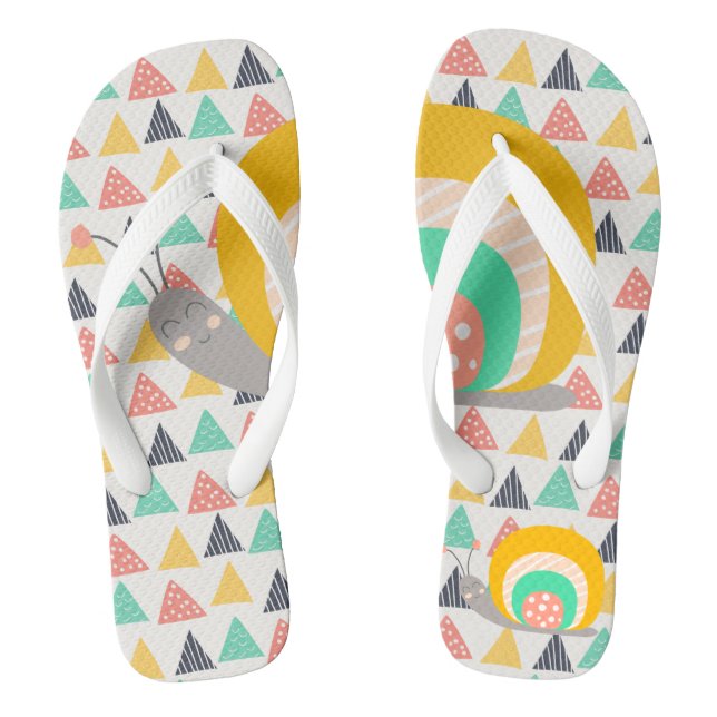 Happy Snail on Triangles Jandals (Footbed)