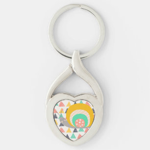 Happy Snail on Triangles Key Ring