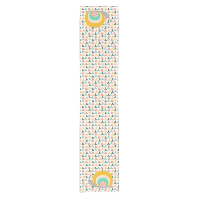 Happy Snail on Triangles Short Table Runner (Front)