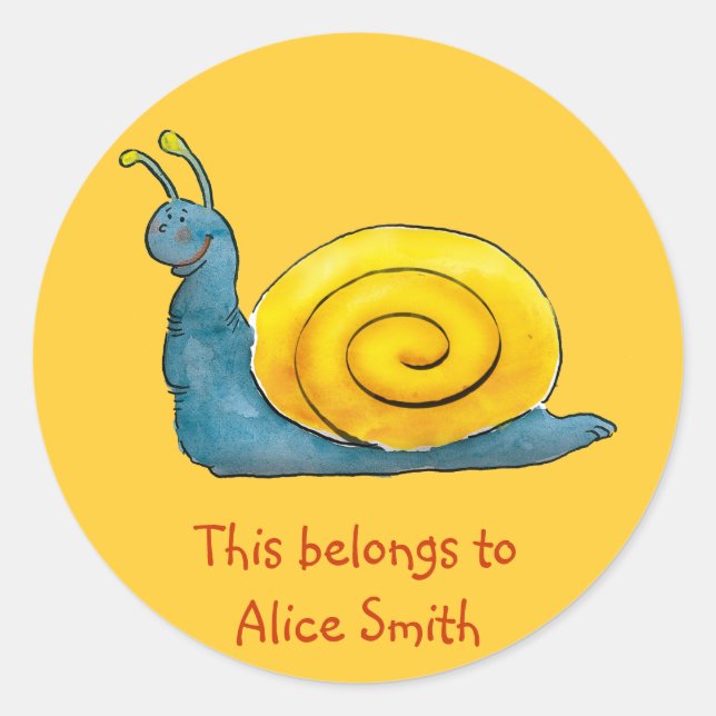 Happy Snail | Orange School Sticker (Front)