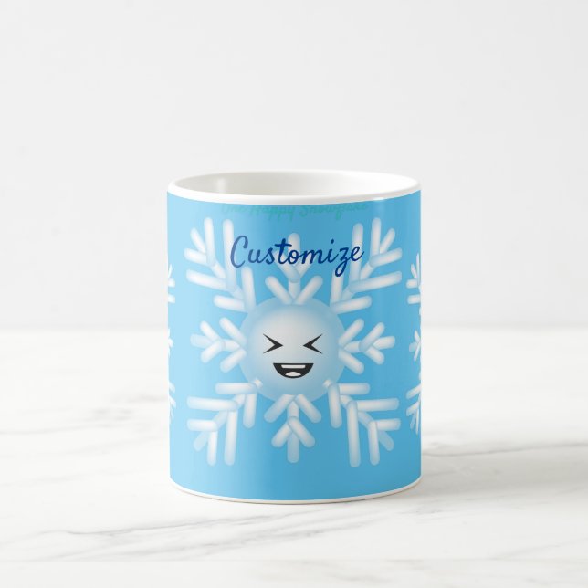 Happy Snowflake Emoticon Thunder_Cove  Coffee Mug (Center)
