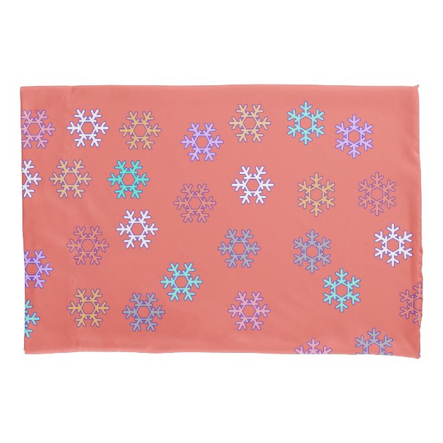 Happy Snowflakes Pillow Case (Front)