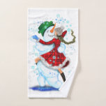 Happy Snowman and Girl Dance Tango Christmas Party Bath Towel Set<br><div class="desc">Happy Snowman and Girl Dance Tango Christmas Party Fun Cartoon Drawing - Choose / Add Your Unique Text / Name / Colour - Make Your Special Gift - Resize and move or remove and add elements / text with customisation tool ! Drawing and Design by MIGNED. Please see my other...</div>