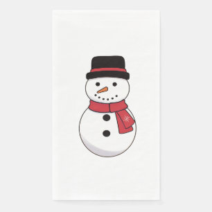 Happy Snowman Christmas Holiday Napkin