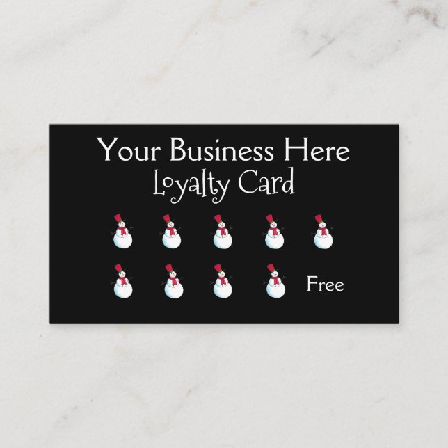 Happy Snowman Christmas Loyalty Card (Front)