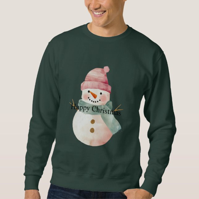 Happy Snowman Christmas Sweatshirt (Front)