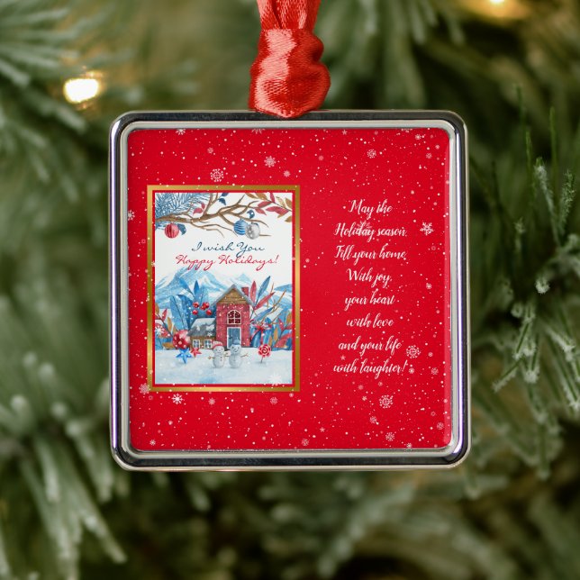 Happy Snowman Customise Metal Tree Decoration (Tree)
