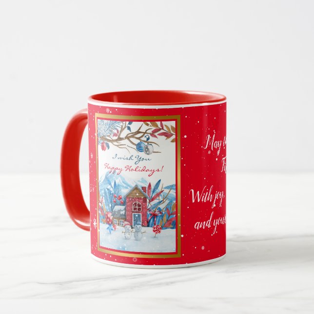 Happy Snowman Customise Mug (Front Left)
