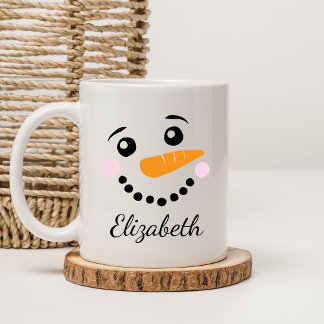 Happy Snowman Face  Coffee Mug