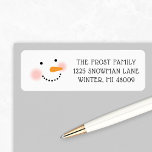 Happy Snowman Face Holiday Return Address<br><div class="desc">Dress up your Christmas holiday envelopes with a cute return address label!  This charming design features a jolly smiling snowman face and whimsical text that can be customised with your family's home address.</div>