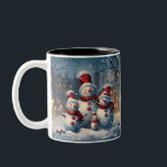 Happy Snowman Family Christmas Two-Tone Coffee Mug<br><div class="desc">Introducing our "Happy Snowman Family Two-Tone Coffee Mug" - the perfect way to add warmth and joy to your Christmas morning ritual! Make your Christmas mornings even more special by personalising this mug. Add your family's name or a special message to create a one-of-a-kind keepsake that will be cherished for...</div>