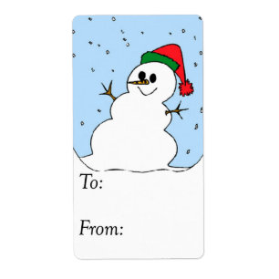 Happy Snowman Gift Tag