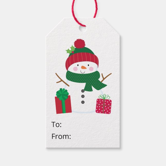 Happy Snowman Gift Tags (Front)