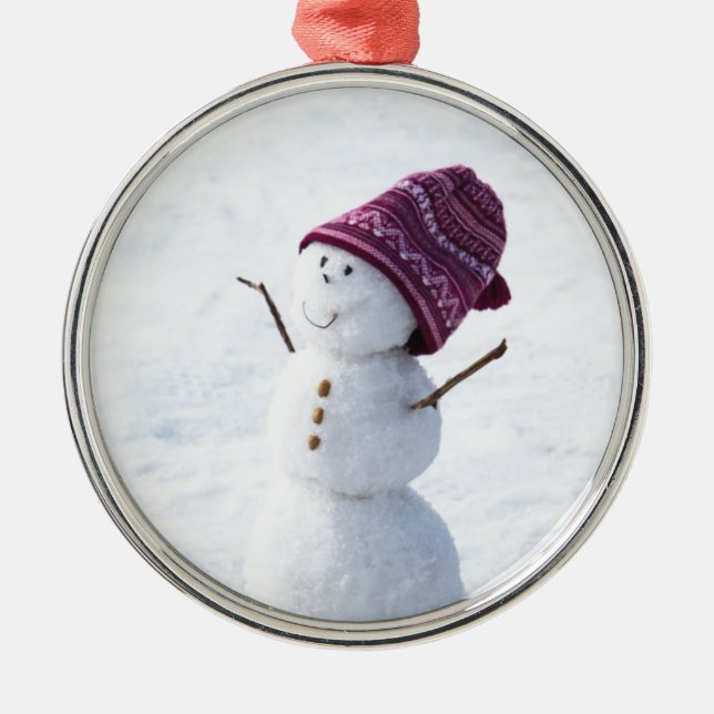 Happy Snowman Metal Tree Decoration (Front)