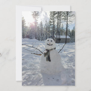 Happy Snowman original winter photography Holiday Card