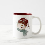 Happy Snowman Personalised Name  Two-Tone Coffee Mug<br><div class="desc">Happy Snowman Personalised Name Two Tone Coffee Mug - features an adorably happy snowman with your name on his hat. So cute! Makes a perfect gift.</div>