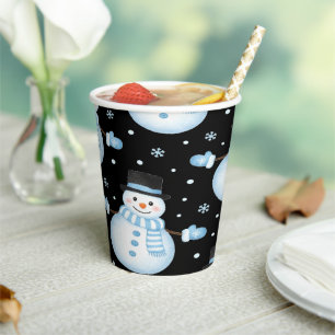 Happy Snowman Vibes Frosty Christmas Designs Paper Cups