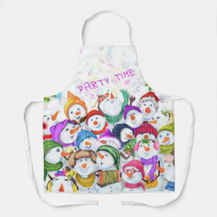 Happy Snowmans Christmas Apron