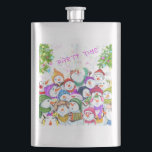 Happy Snowmans Christmas Flask<br><div class="desc">Christmas Flasks with Happy Snowmans Merry Christmas Party Funny Drawing Cartoon Snowman and Text - Choose / Add Your Unique Text / Font / Colour - Make Your Special Gift - Resize and move or remove and add elements / image with customisation tool ! - Drawing and Design by MIGNED....</div>