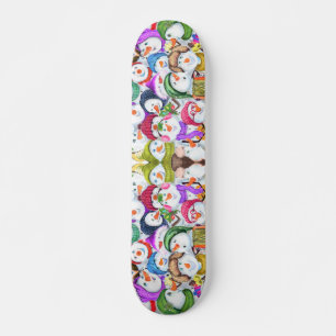 Happy Snowmans Christmas Party Skateboard Gift