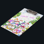 Happy Snowmans Merry Christmas Party Clipboard<br><div class="desc">Happy Snowmans Merry Christmas Party Funny Drawing Cartoon Snowman Celebration - Choose / Add Your Unique Text / Font / Colour - Make Your Special Gift - Resize and move or remove and add elements / image with customisation tool ! - Drawing and Design by MIGNED. You can also transfer...</div>