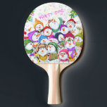 Happy Snowmans Merry Christmas Ping Pong Paddle<br><div class="desc">Happy Snowmans Merry Christmas Party Funny Drawing Cartoon Snowman Celebration - Choose / Add Your Unique Text / Font / Colour - Make Your Special Gift - Resize and move or remove and add elements / image with customisation tool ! - Drawing and Design by MIGNED. You can also transfer...</div>