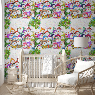Happy Snowmans Party Funny Christmas Wallpaper