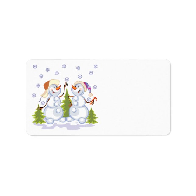 Happy Snowmen Label (Front)